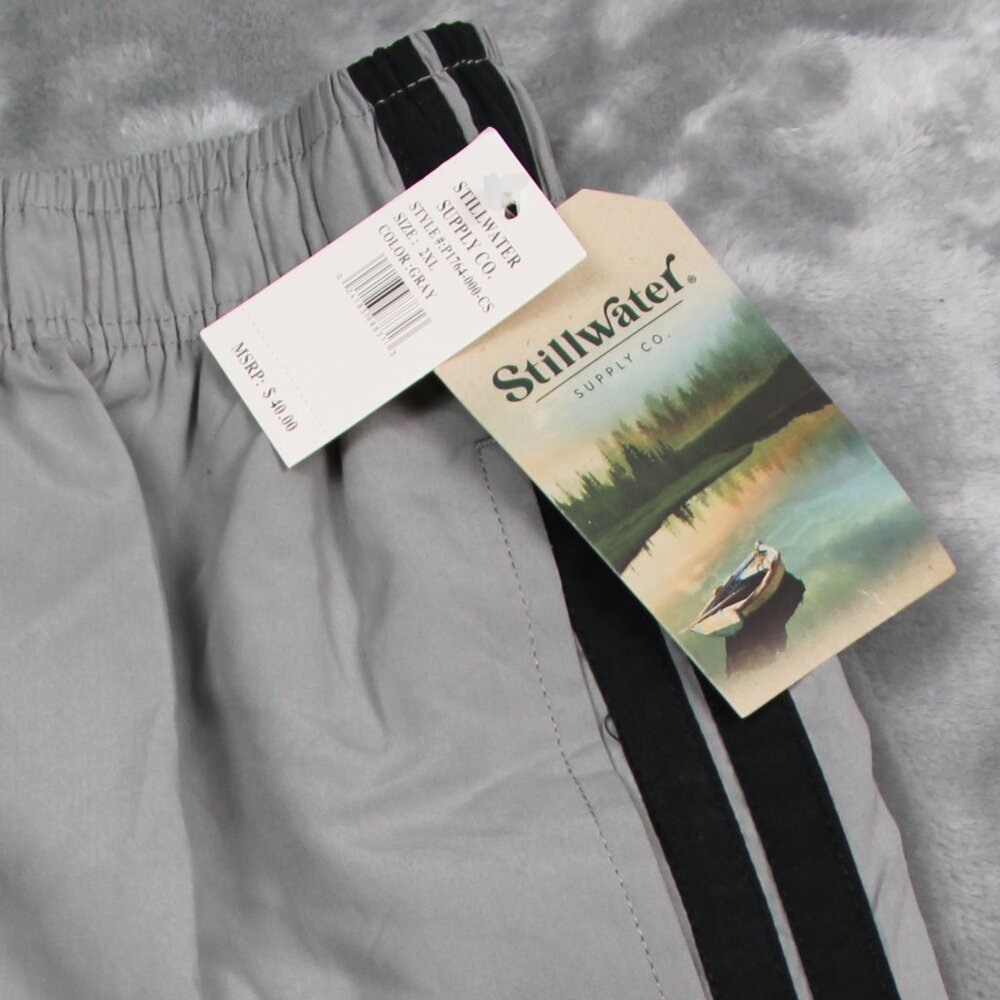 New Men's Stillwater Supply Co Grey/ Black River Hiking Outdoor Shorts Size 2XL